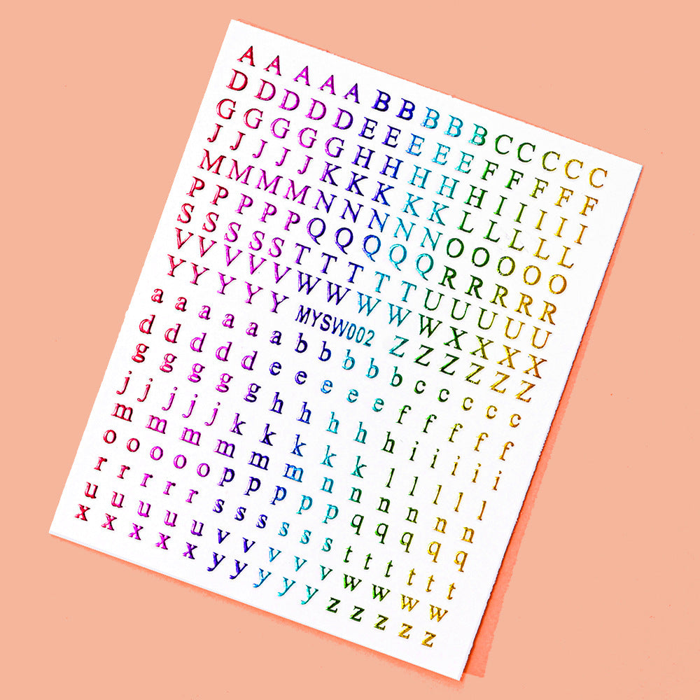 Dekorative Alphabet Nagelkunst Aufkleber