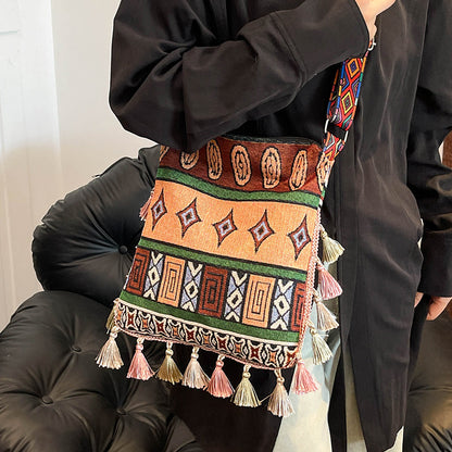 Bohemian Quasten Schultertasche