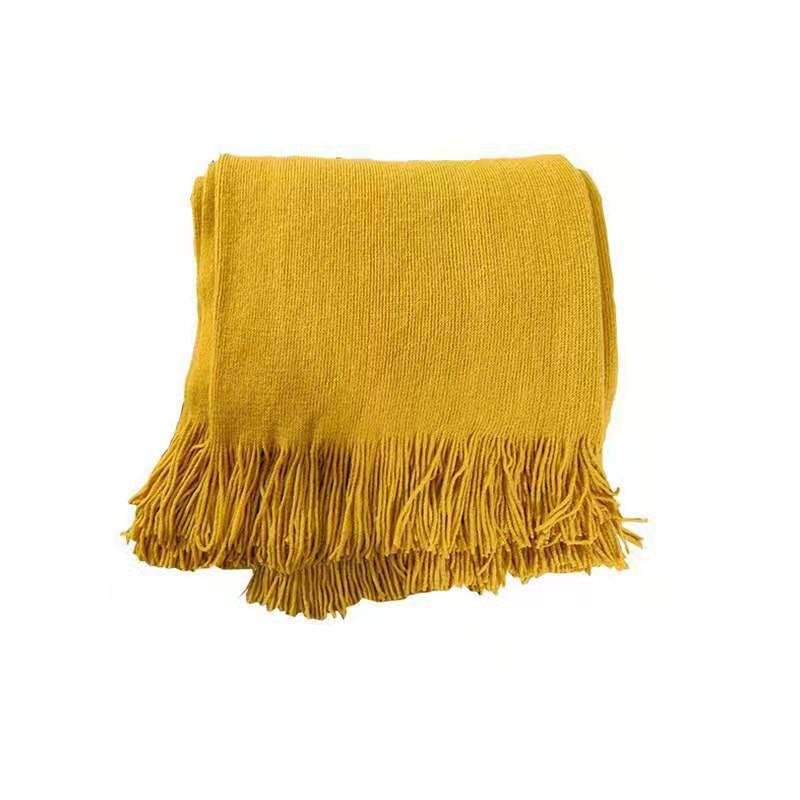 Luxuriöse Fransen-Strickwurfdecke