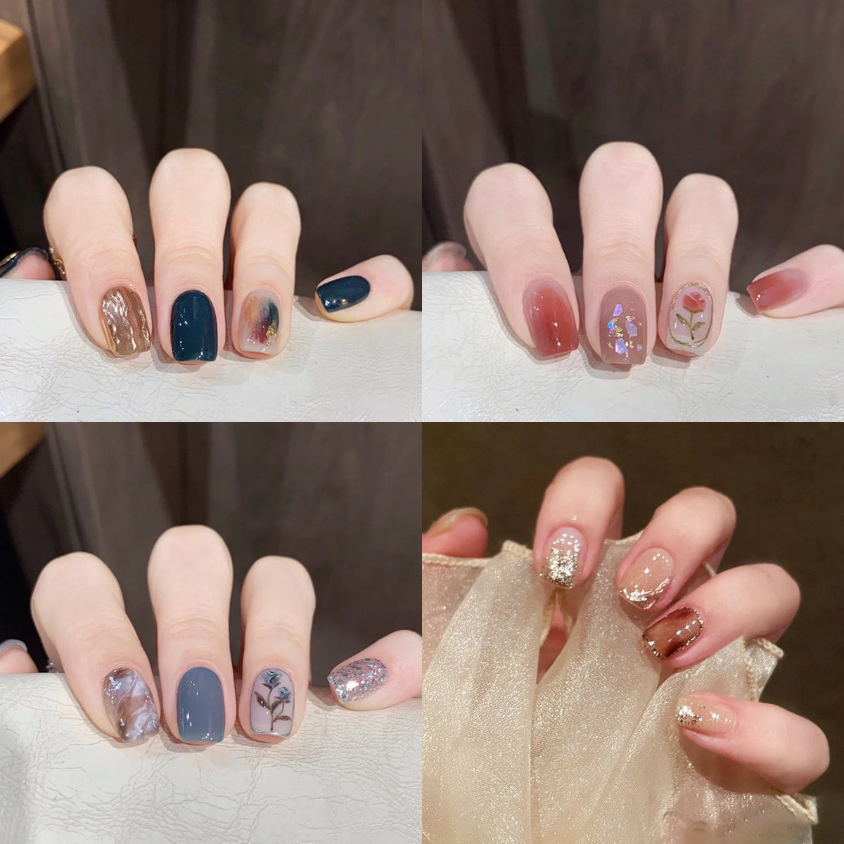 Kunstvolle Nagelverzierung mit Glitzerdetails Brehn