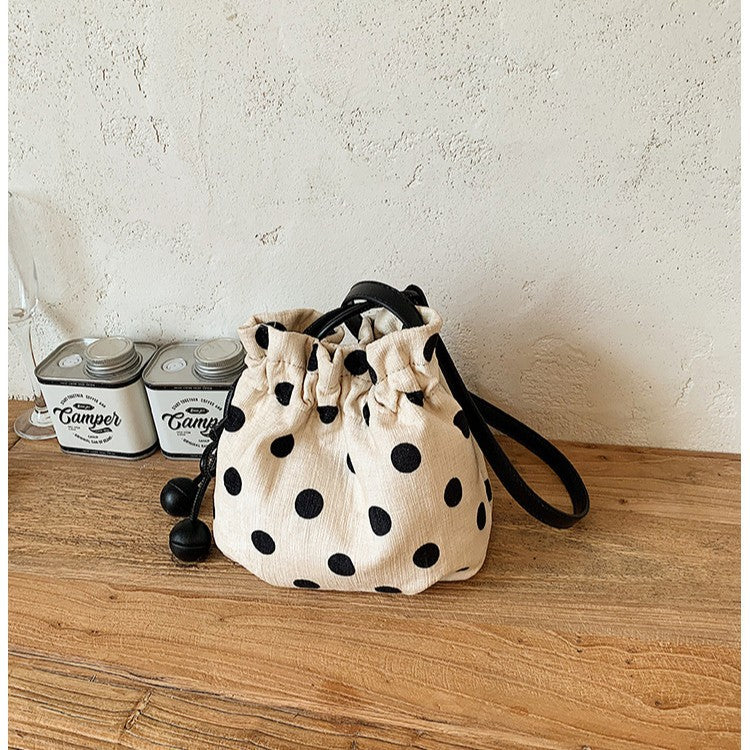 Polka Dot Zugband Schultertasche Brehn