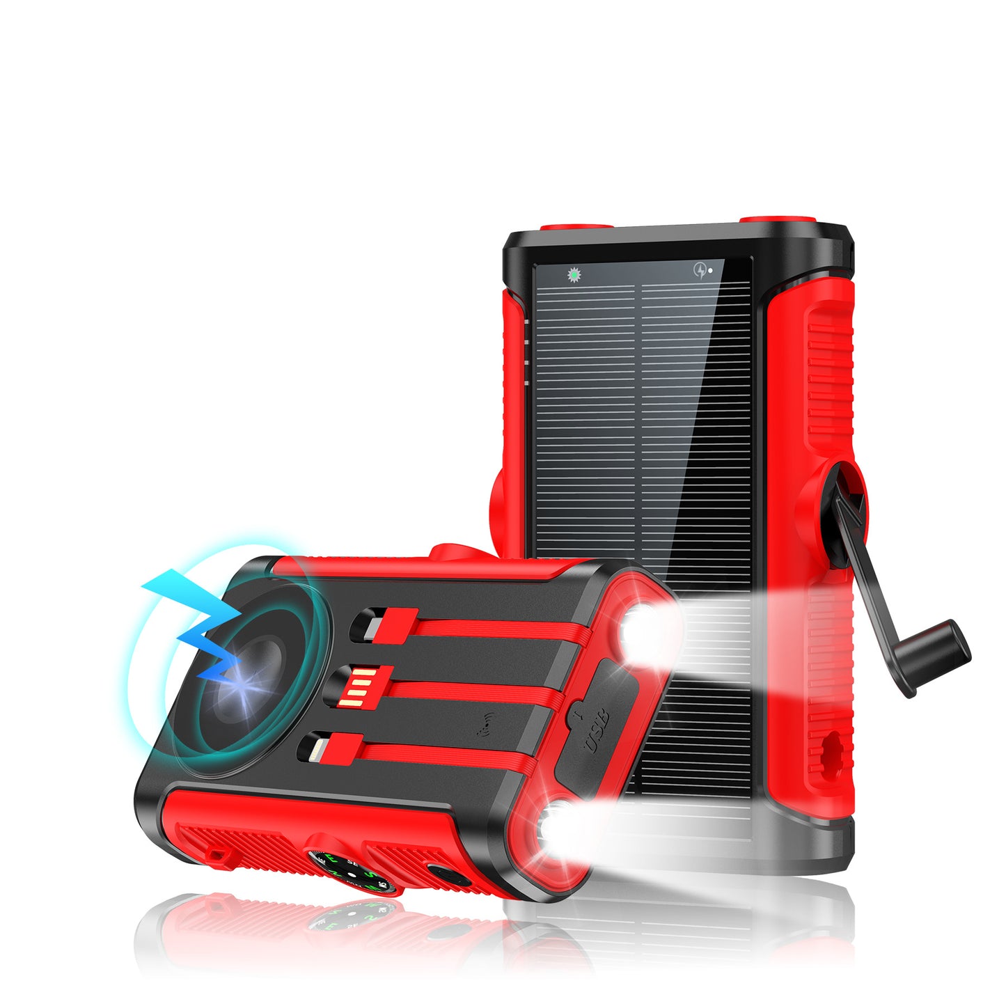 Multifunktionale Solar Powerbank mit Handkurbel Brehn