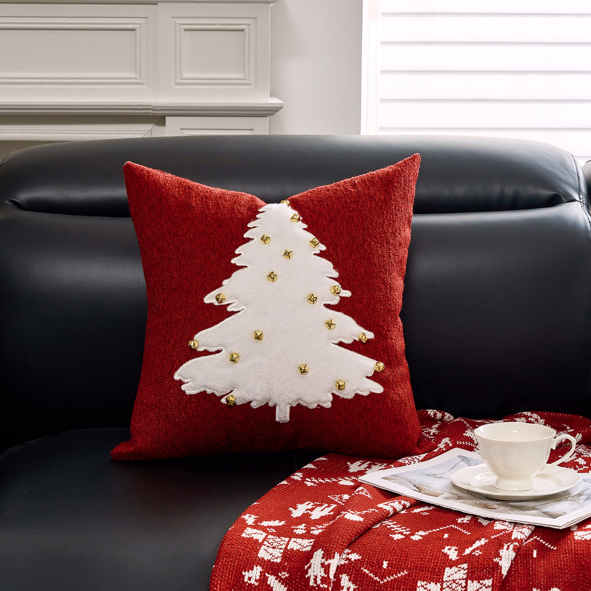 Dekoratives Weihnachts-Wurfkissen mit Hirschsilhouette