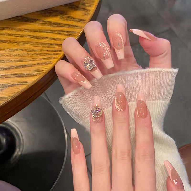 Glamouröse Acryl Press-On Nagel Set mit dekorativen Designs Brehn