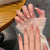 Glamouröse Acryl Press-On Nagel Set mit dekorativen Designs Brehn