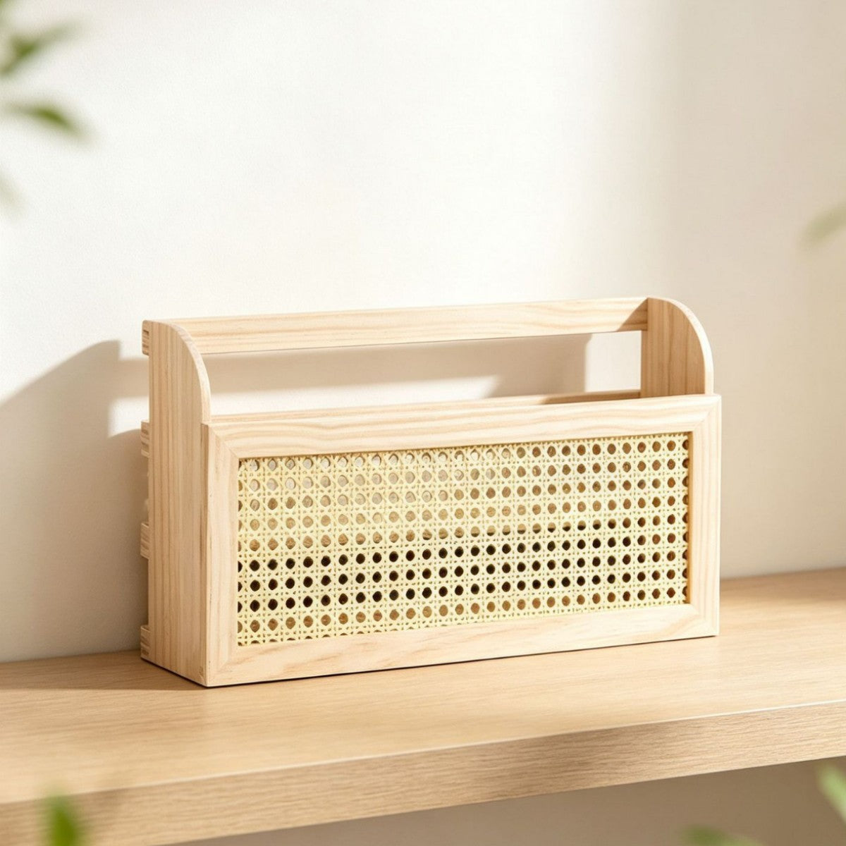 Schicke Aufbewahrungskiste Aus Holz und Rattan Brehn