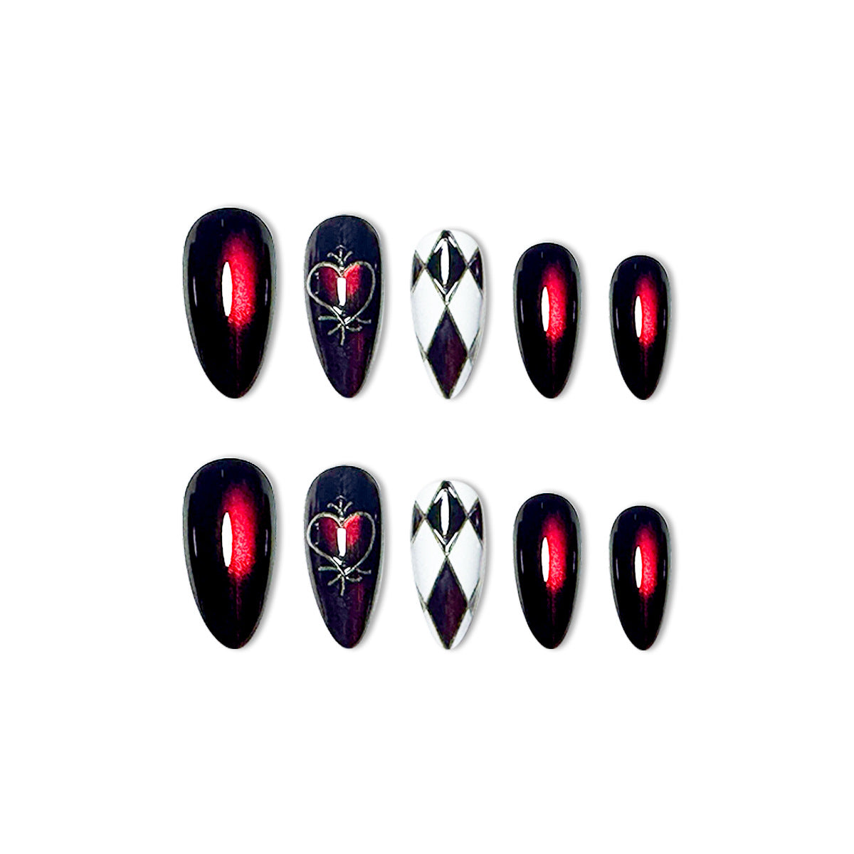 Stiletto-Nagelverlängerungen mit Herzdesign Brehn