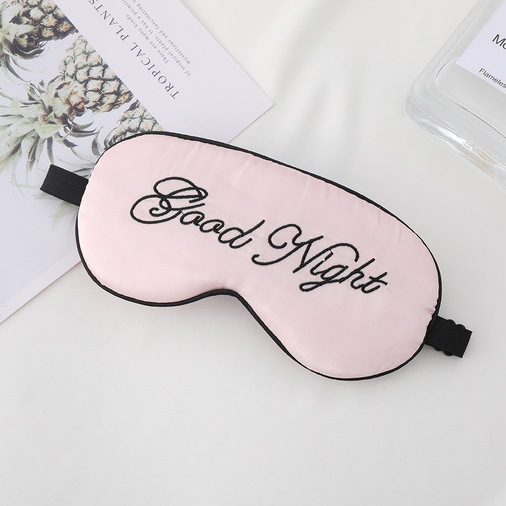 Unisex nan gestickte konturierte Schlafmaske mit dekorativer Schrift-Stickerei und verstellbarem Elastikband Brehn