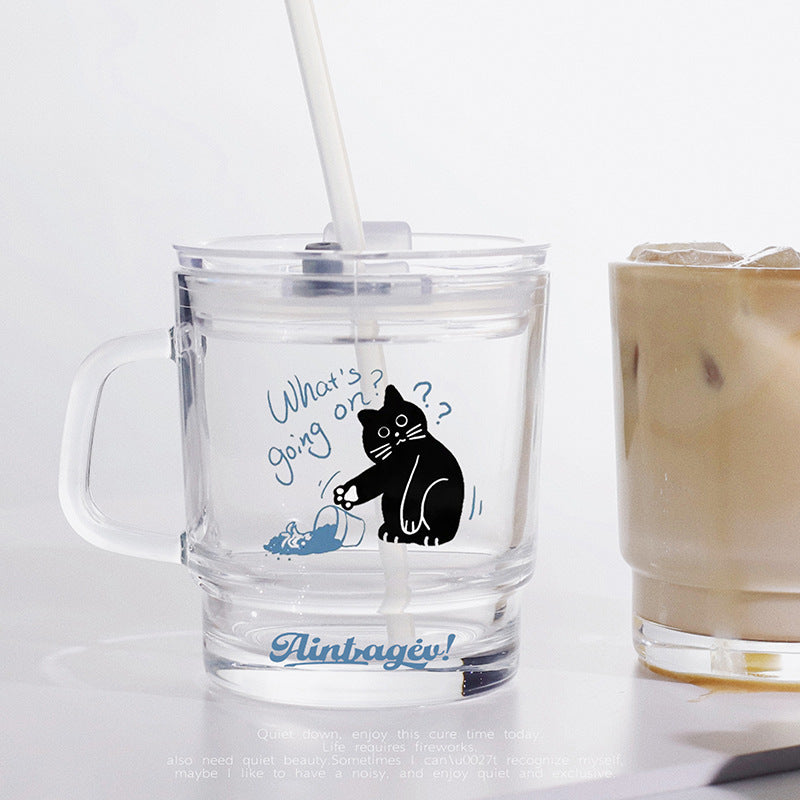 Damen lustiger Teeglasbecher mit künstlerischem Katzenmotiv Brehn