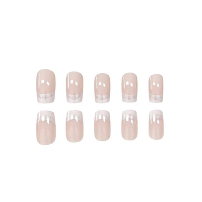 Glänzendes French Tip Press-On Nagelset Brehn