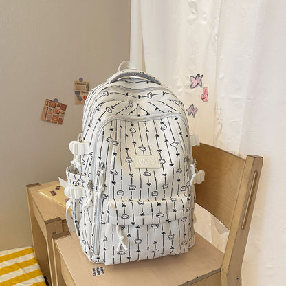 Stylischer Grafikdruck-Schulrucksack
