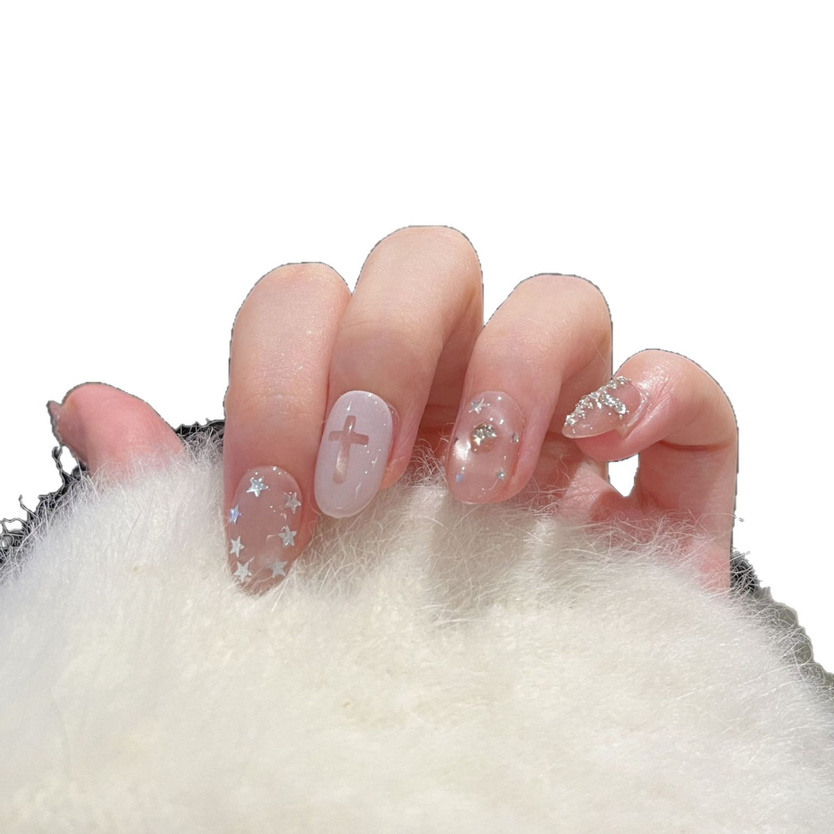 Künstlerischer Glitter-Akzent Press-On Nagel Set Brehn