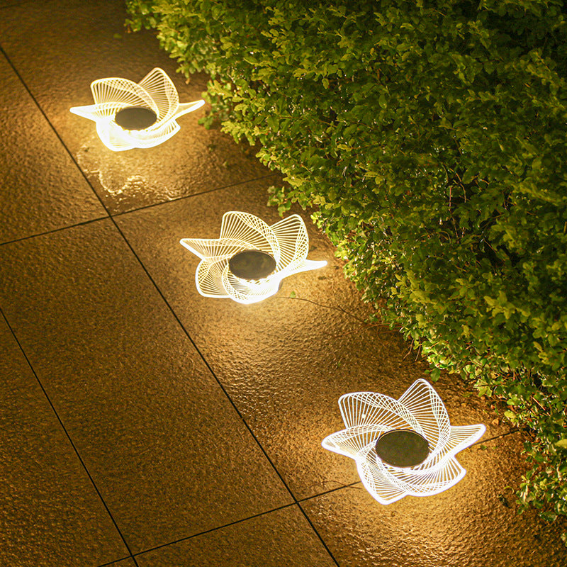 Dekorative Solar-Acryl-Blüten-Gartenstecker LED-Wegeleuchte Brehn