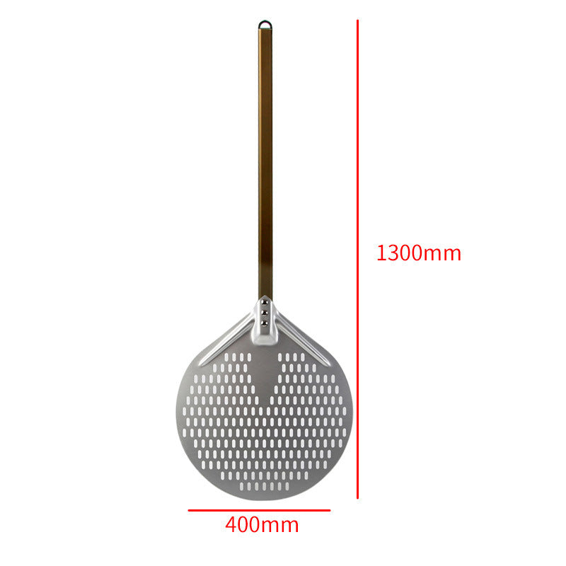 langer Holzgriff runde Aluminium-Pizzaschaufel mit verstärktem Hals Brehn