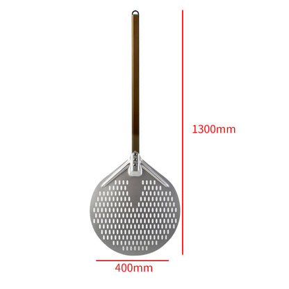 langer Holzgriff runde Aluminium-Pizzaschaufel mit verstärktem Hals Brehn