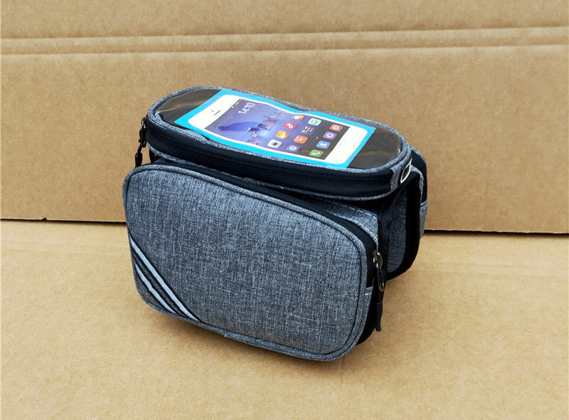 wasserdichte Fahrradlenkertasche mit Touchscreen-Oberseite und großzügigem Doppel-Compartiment und reflektierenden Akzenten Brehn