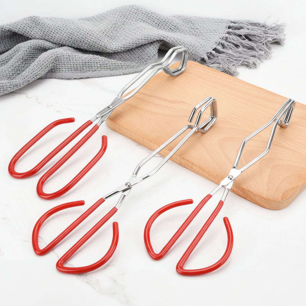 Extra Lange Grill- und Servierzange mit Rutschfestem Softgriff und Quadratischen Greifbacken Brehn