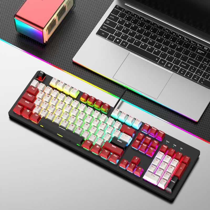 RGB-hintergrundbeleuchtete mechanische Gaming-Tastatur und Maus-Set Brehn