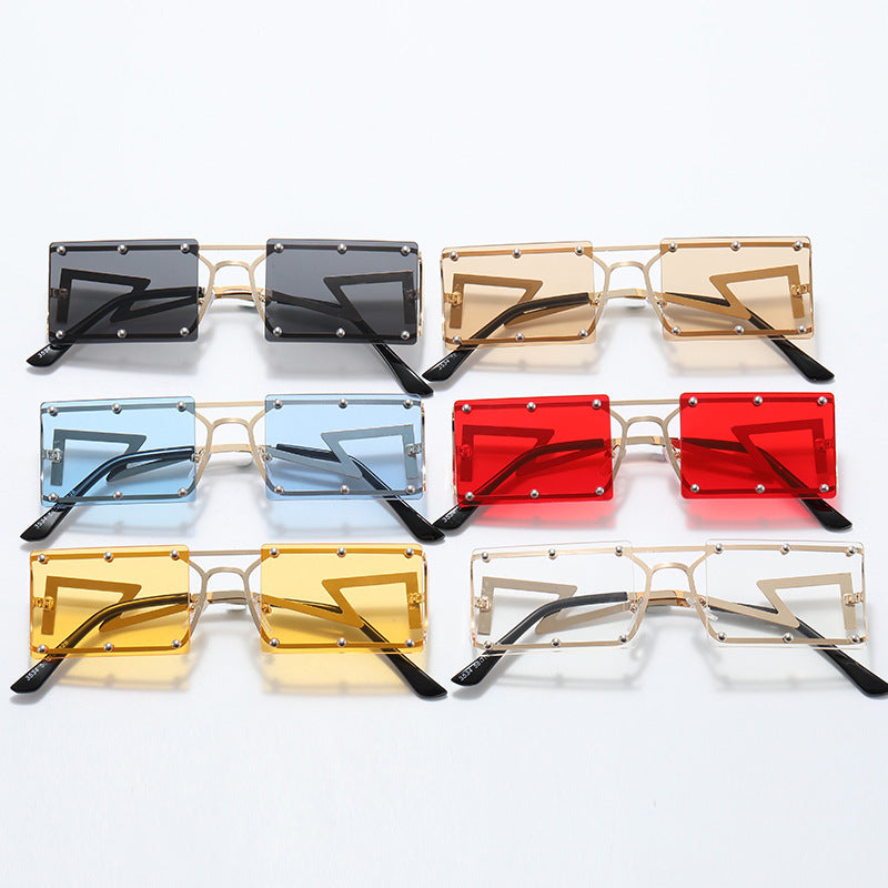 Damen extravagante Oversized-Sonnenbrille mit geometrischem Rahmen Brehn