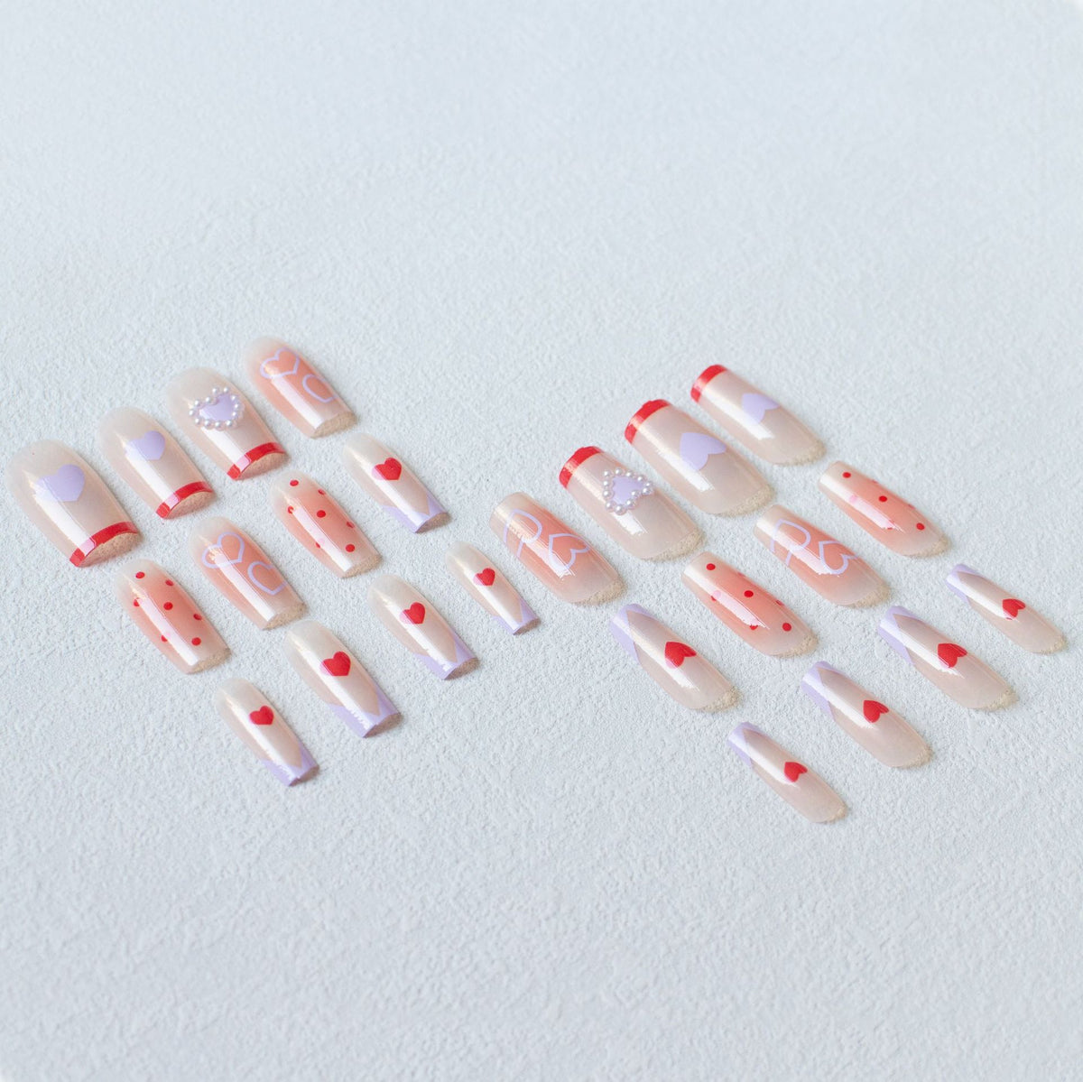 Romantisches Herz-Themen-Nagelkunst-Set
