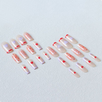 Romantisches Herz-Themen-Nagelkunst-Set