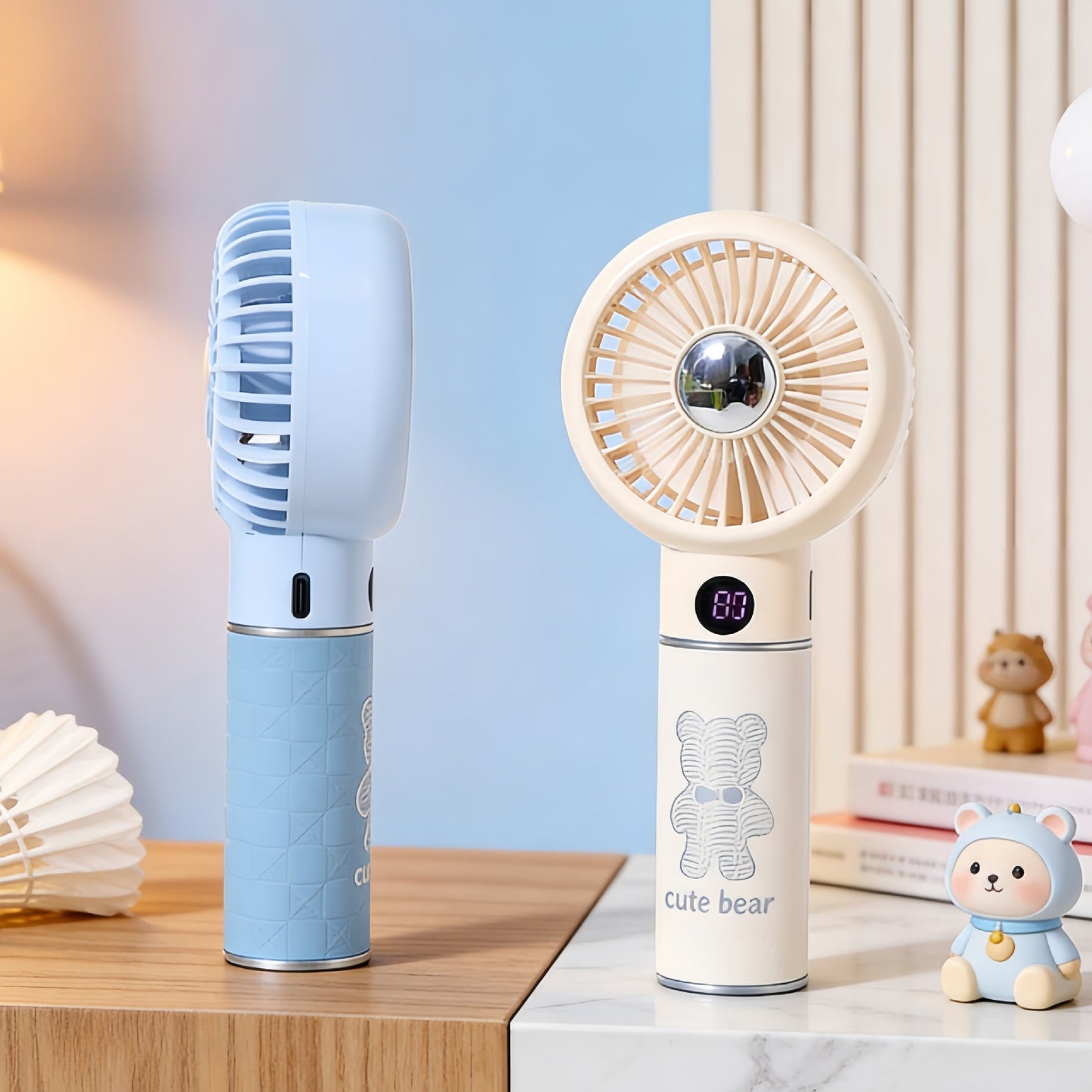 Damen Tragbarer Handventilator mit Temperaturanzeige Brehn