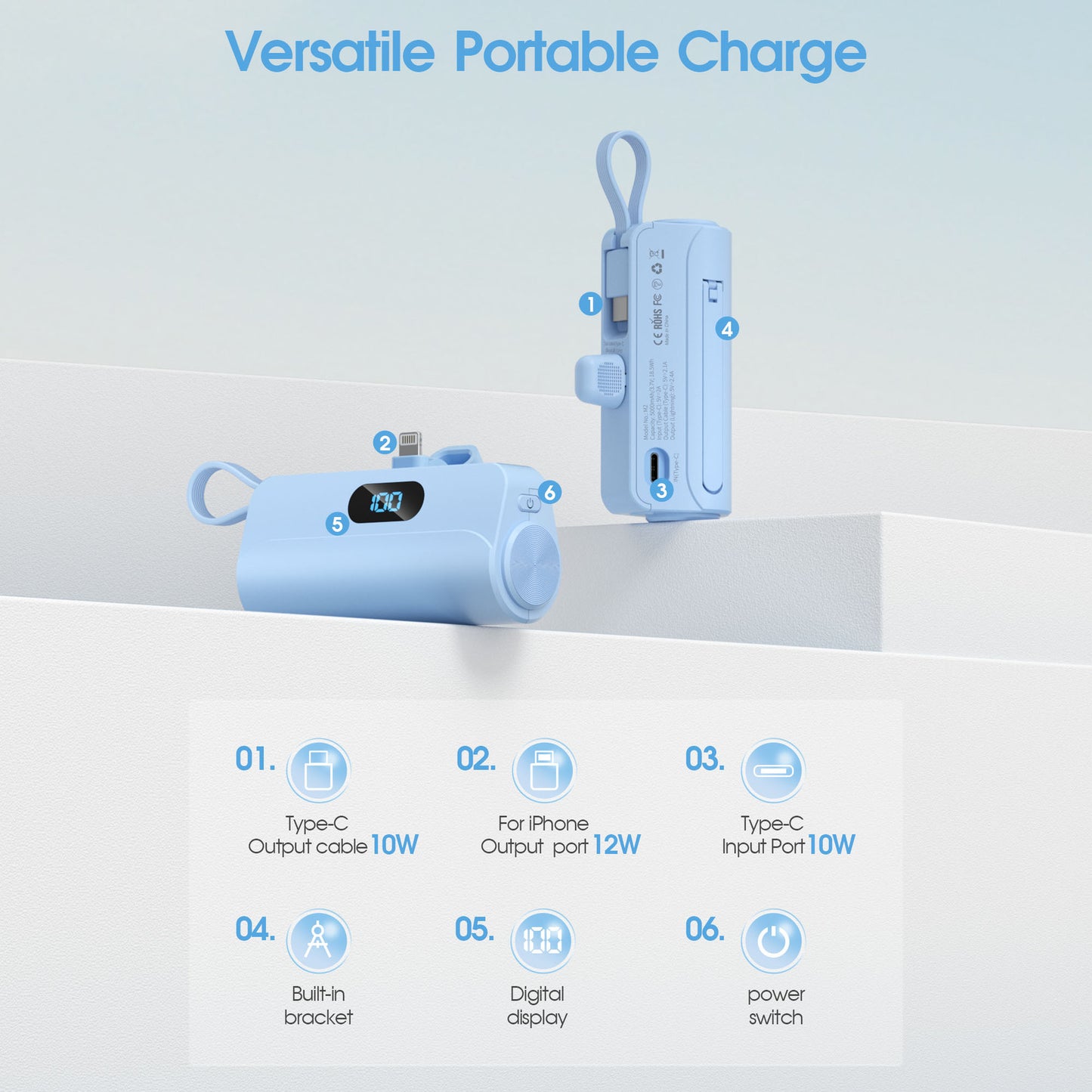 Tragbares Powerbank mit Integriertem Lautsprecher Brehn