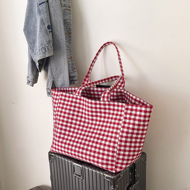 Stilvolle Karierte Utility Tote Bag Brehn