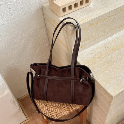 Vielseitige Wildleder-Shopper Tasche