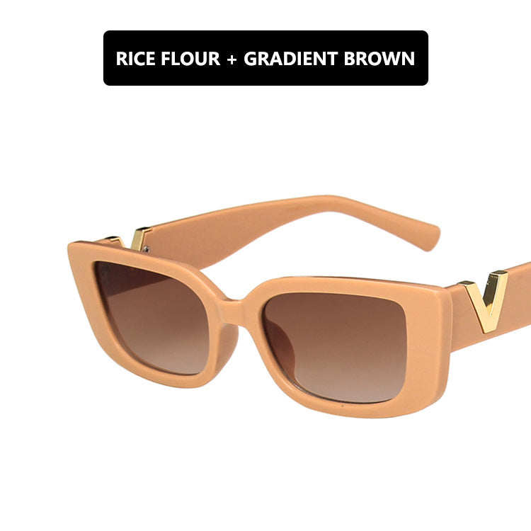 Damen moderne Cat-Eye Sonnenbrille mit Metallic-Details Brehn