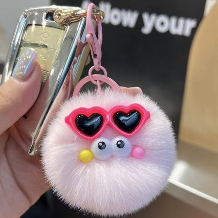 Süßer pelziger Pom Pom Schlüsselanhänger Brehn