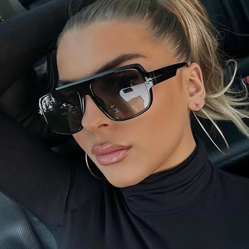 Damen modische quadratische Sonnenbrille mit trendigem Schildkrötenmuster Brehn