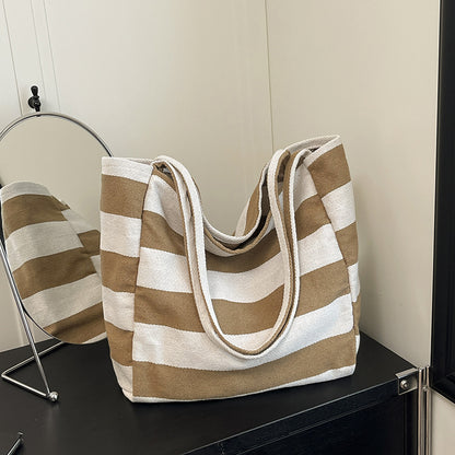 Stylische gestreifte Schulter Tote Bag