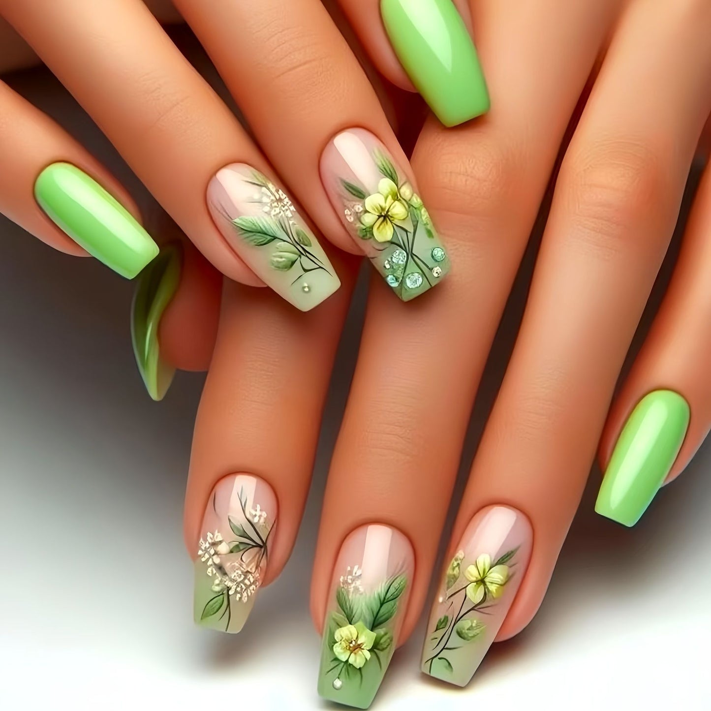 Blumen Kunst Press-On Nageldesign Brehn