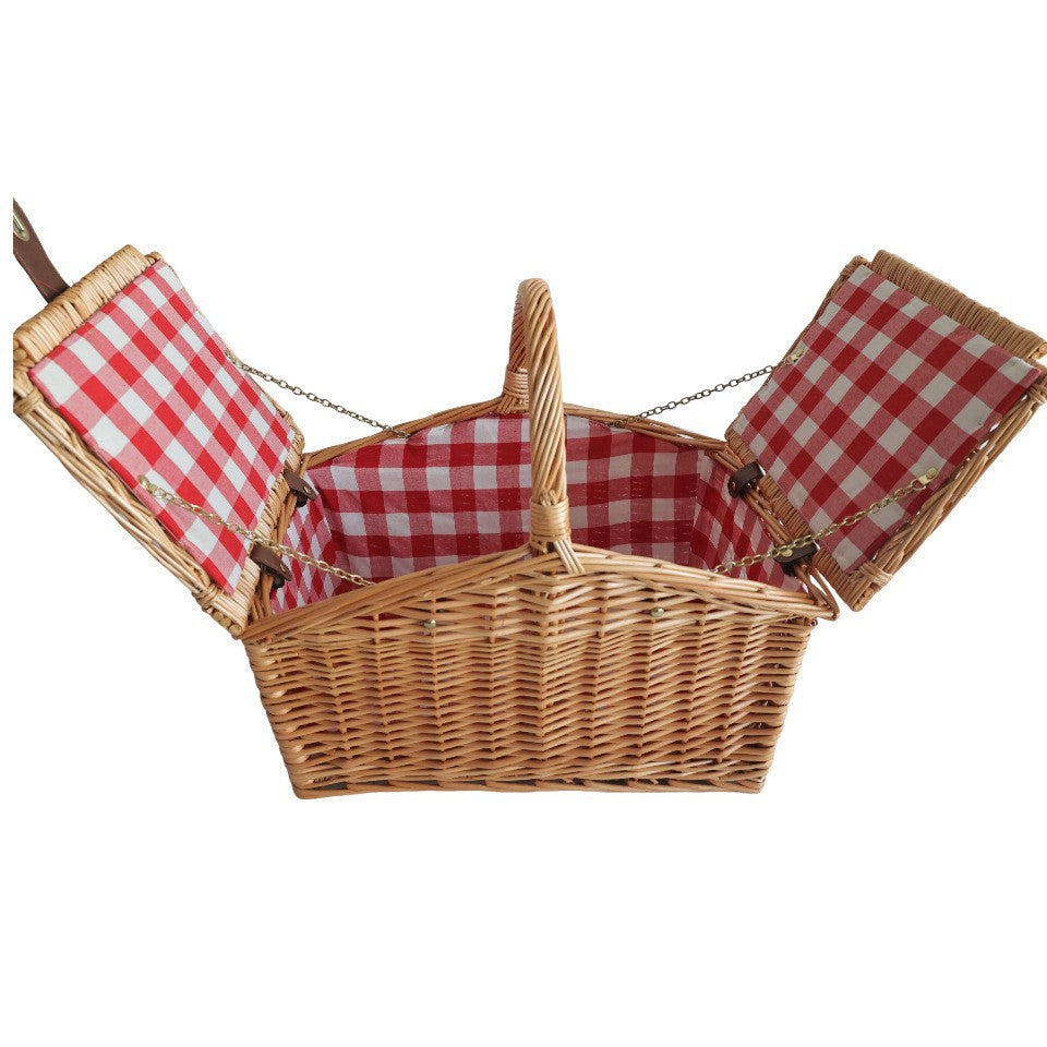 Damen Picknickkorb mit abnehmbaren Fächern und klassischem Gingham-Muster Brehn