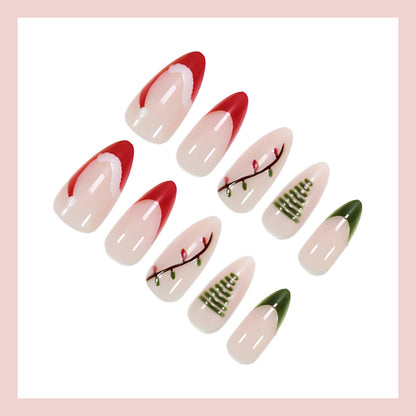 Kunstnagelset mit eleganten Weihnachtsmotiven Brehn