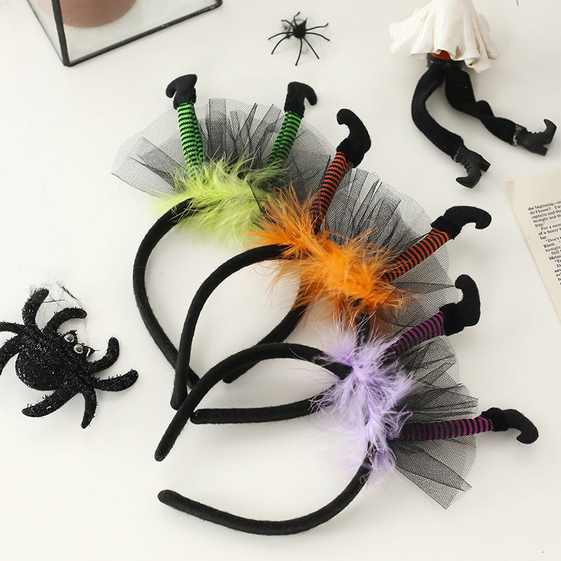 Haarreif mit grünem Halloween-Motiv