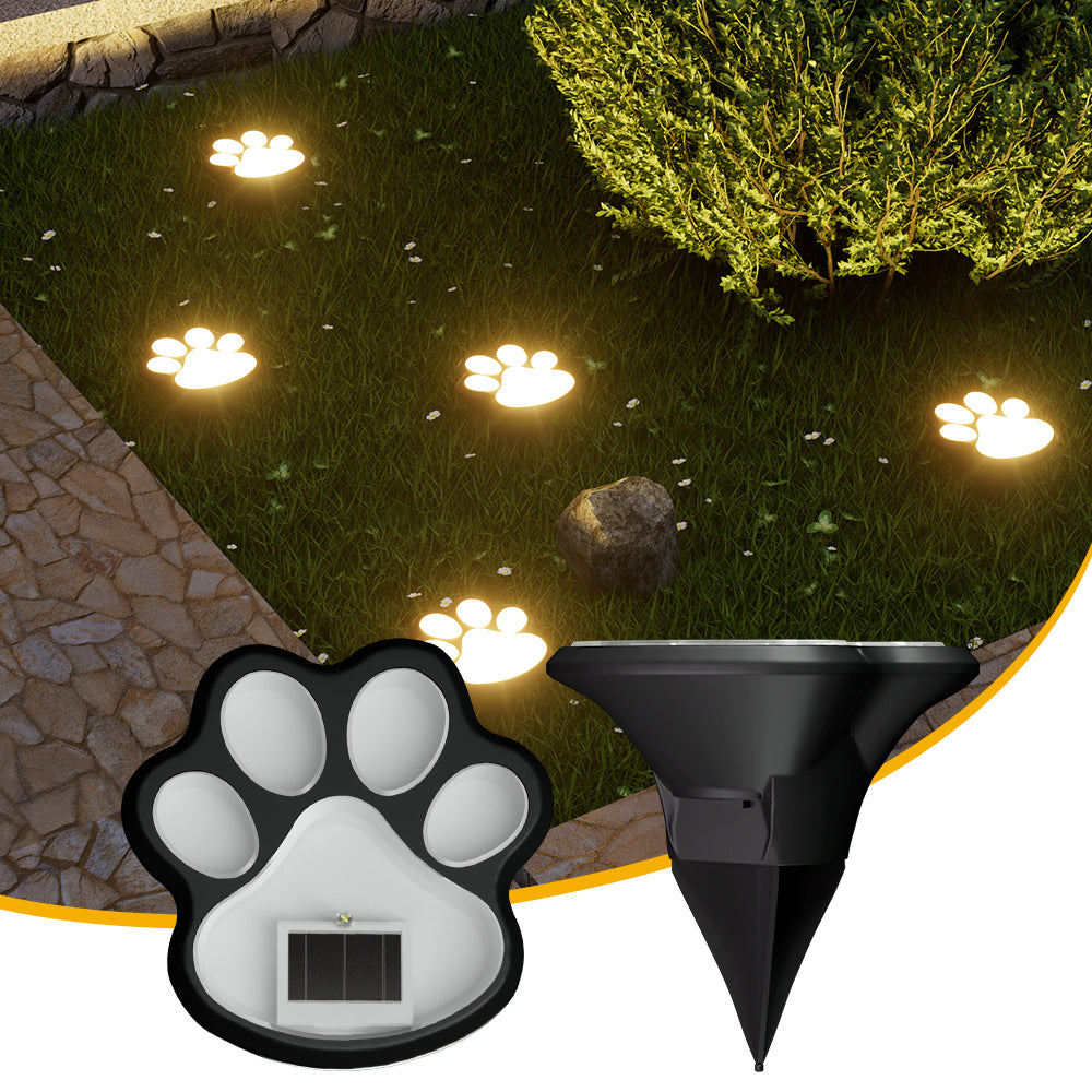 Paw Print Solar Gartenweg Stake Lights Mit integriertem Panel und Erdbohrer montieren Brehn