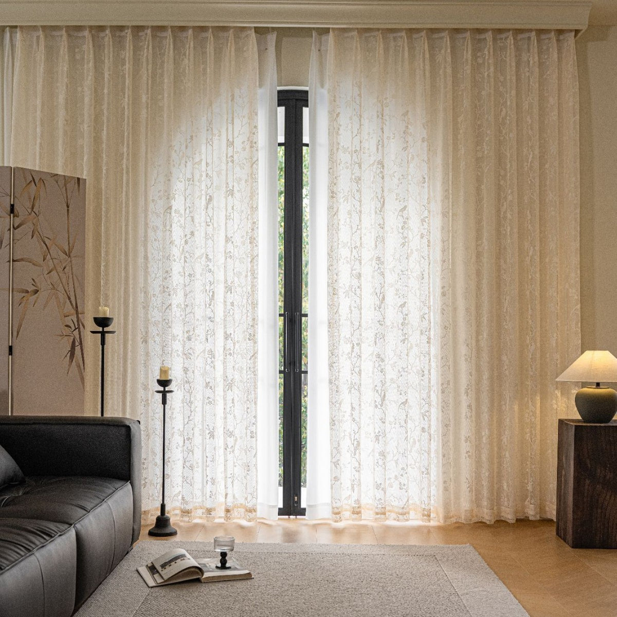 WoLace Bestickte Transparente Gardine Brehn