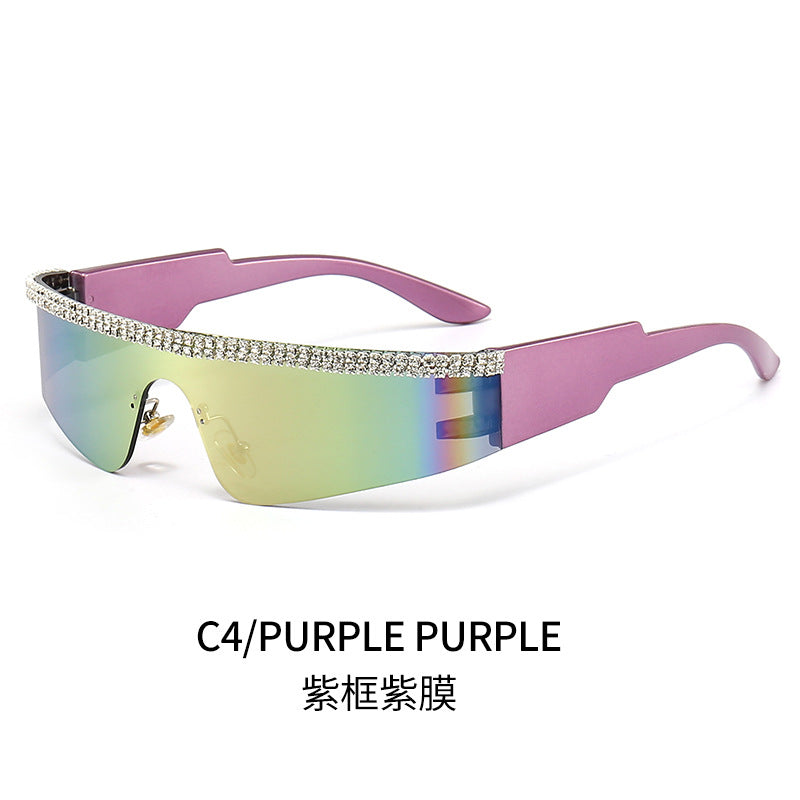 Damen Modische Glamour-Sonnenbrille mit strassverziertem Rahmen Brehn