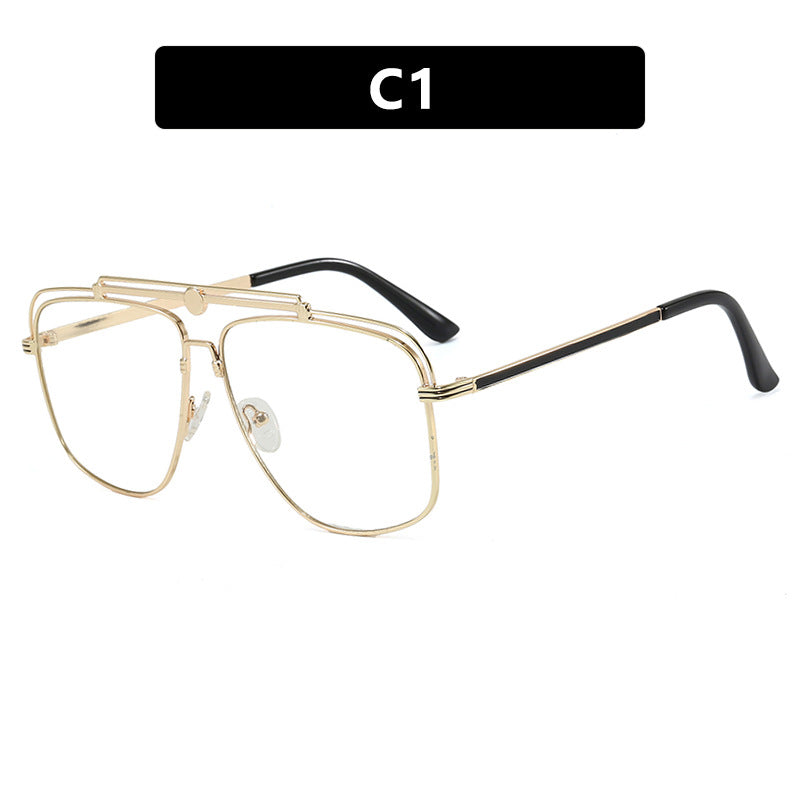 Damen elegante quadratische Sonnenbrille mit goldenen Akzenten Brehn