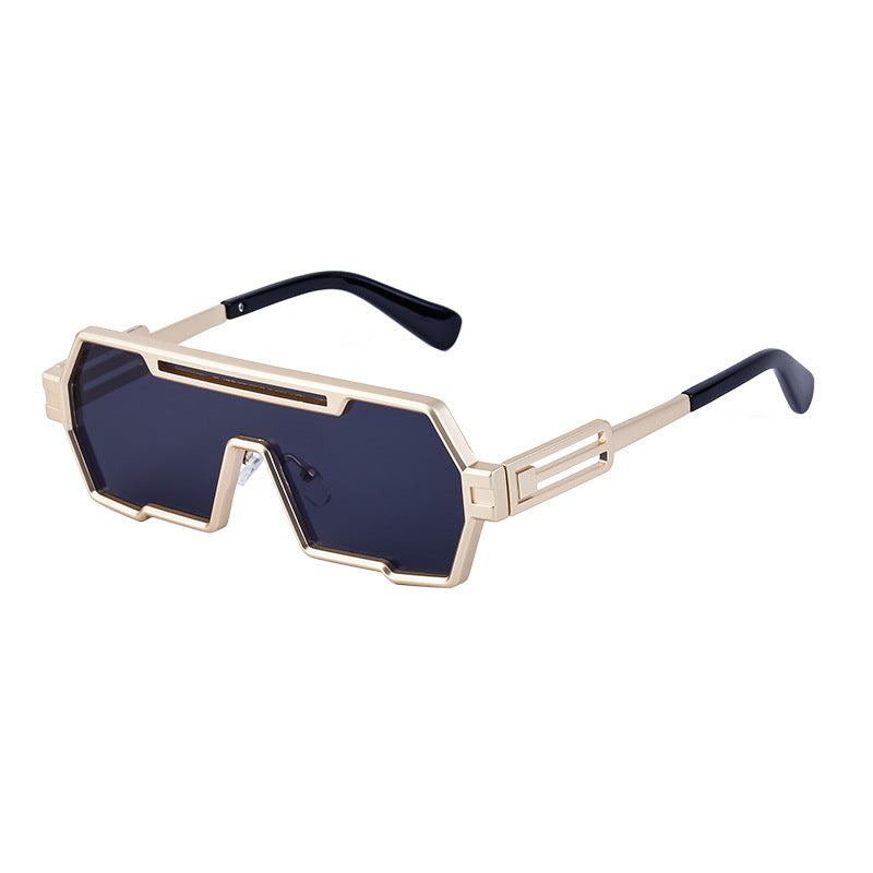 Damen modische Sonnenbrille im futuristischen Design mit breitem Rahmen Brehn