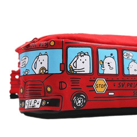 Spaß Cartoon Schulbus Reißverschluss Bleistiftetui Brehn