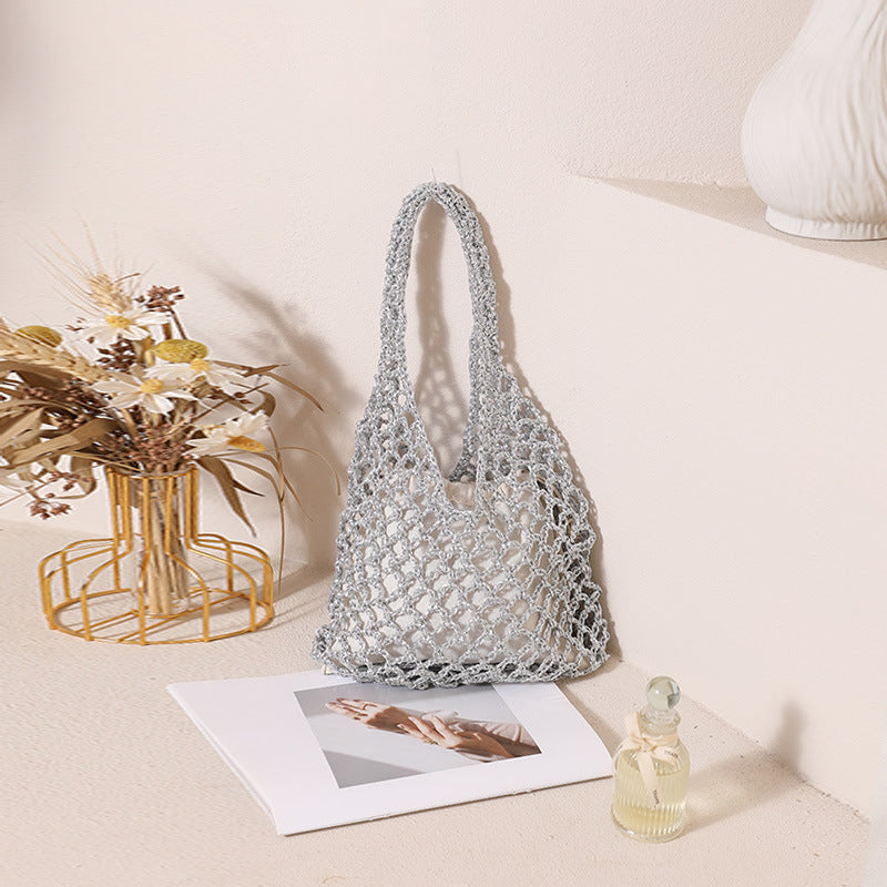 Damen Henkeltasche aus handgeknüpftem Naturmaterial Brehn