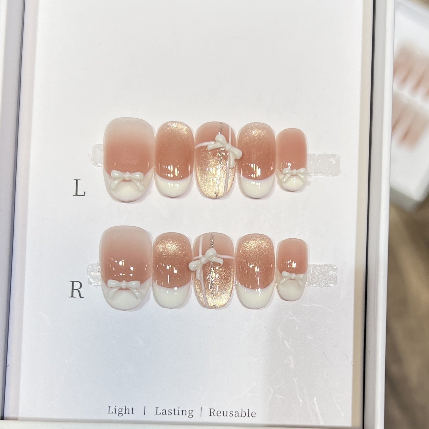 Elegantes wiederverwendbares Press-On Nagelset Brehn