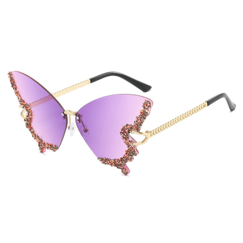 Damen extravagante Cats Eye Sonnenbrille mit funkelnden Akzenten Brehn