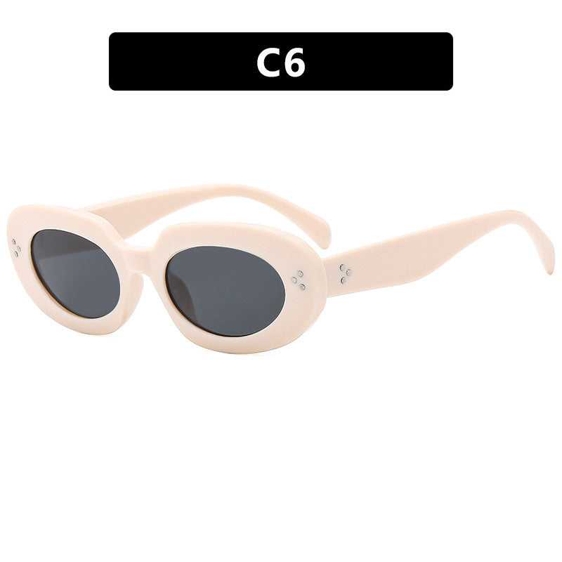 Damen modische Sonnenbrille mit einzigartigem ovalen Rahmen und schützenden Gläsern Brehn