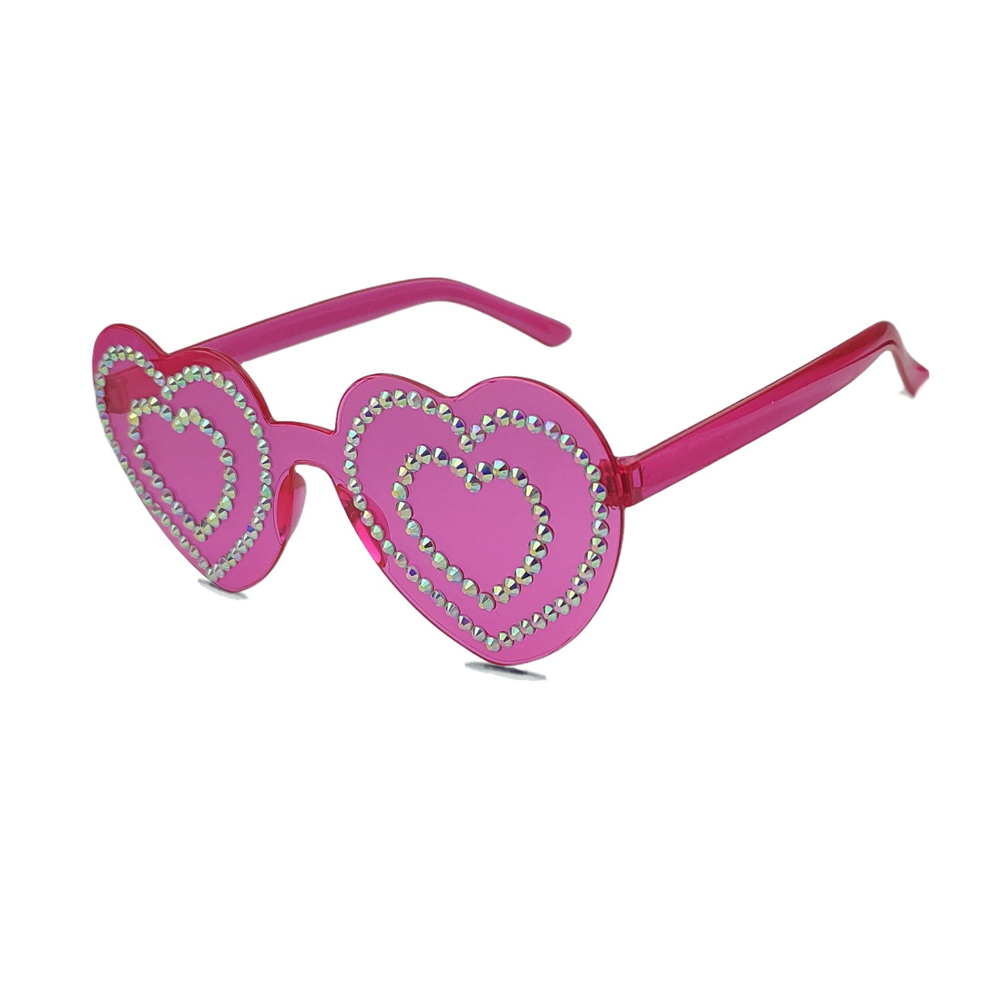 Damen Herzförmige Sonnenbrille mit funkelndem Strassmuster Brehn