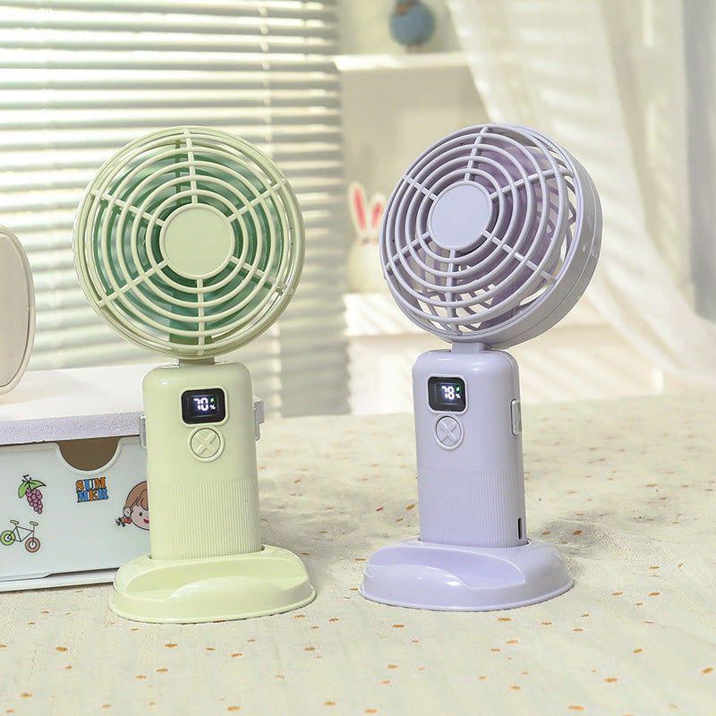 Frauen Tragbarer Mini Ventilator mit Digitalanzeige Brehn