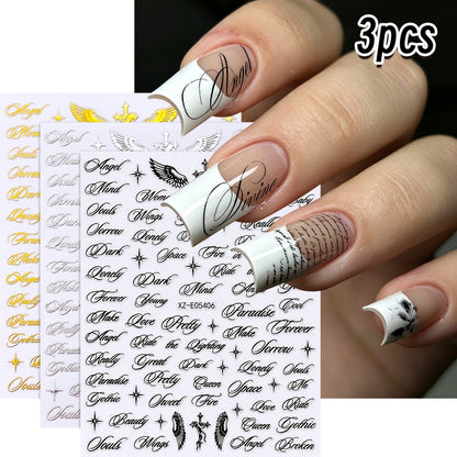 Dekorative Nagelkunst Buchstaben Aufkleber